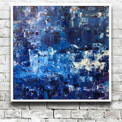 Blue abstract oil painting for sale