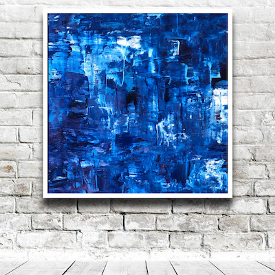 Blue abstract oil painting