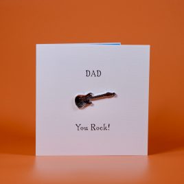 You Rock guitar personalised birthday card with guitar charm