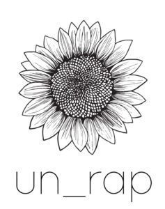 un_rap logo of sunflower. Zero waste shop, Falmouth