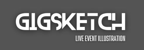 gigsketch logo. white text on grey background
